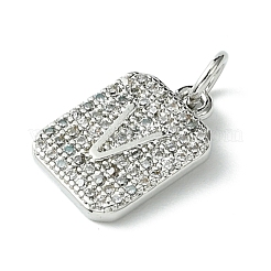 Placcatura a cremagliera in ottone micro pavé di ciondoli con zirconi chiari&nbsp;KK-G501-01V-P