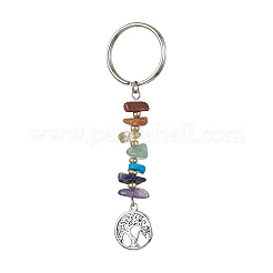 Chakra-Schlüsselanhänger mit natürlichen Edelsteinsplittern&nbsp;KEYC-JKC00551