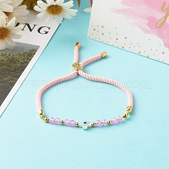 Bracelets coulissants en fil de nylon avec perles de zircone cubique réglables&nbsp;BJEW-JB06366-02