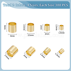 2400 Stück 8 Stile Säulen-Messingperlen&nbsp;KK-UN0003-74