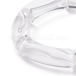 9 pièces 9 couleurs acrylique tube incurvé gros bracelets extensibles ensemble pour les femmes&nbsp;BJEW-JB08142