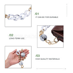 2 pieza de asa de bolso de acrílico con 2 cuentas ovaladas y redondas de estilo&nbsp;FIND-GN0001-16B