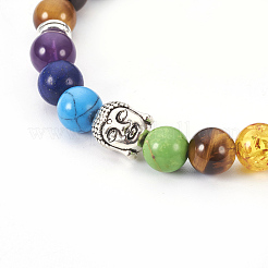 Bracelets extensibles en œil de tigre naturels&nbsp;BJEW-JB03905-01