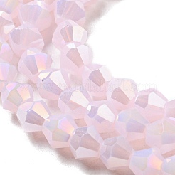 Chapelets de perles en verre électroplaqué d'imitation jade&nbsp;EGLA-A039-J4mm-B02