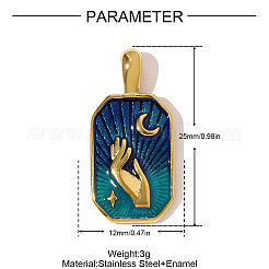 304 Edelstahl-Emaille-Anhänger&nbsp;STAS-OY008-04G