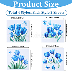 8 taschen 4 arten blume pvc schlafzimmer hause dekoration schalter aufkleber&nbsp;DIY-GF0011-65C
