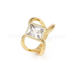 Anelli per polsini da donna in ottone con pavé di zirconi cubici&nbsp;RJEW-F186-05G
