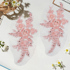 Accesorios de adornos bordados de gasa y lentejuelas de flores&nbsp;DIY-WH20081-002B