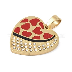 Placcatura ionica (ip) 304 ciondoli in strass smaltati in acciaio inossidabile&nbsp;STAS-Q325-02B-G