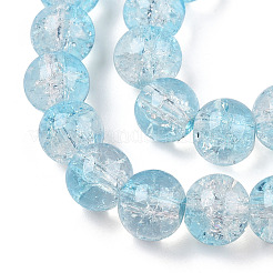 Perles de verre transparentes craquelées à cuire&nbsp;DGLA-T003-01C-06