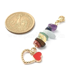 Décorations de pendentif en perles de puce de pierre précieuse de chakra&nbsp;HJEW-JM01195