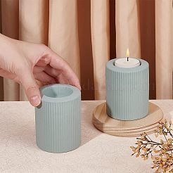 Portacandele in ceramica bianca&nbsp;DJEW-WH0068-01B