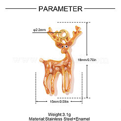 304 Edelstahl-Emaille-Anhänger&nbsp;STAS-OY011-90G