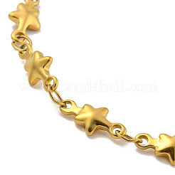 Bracciali a maglie in acciaio inossidabile 304 a forma di stella per donna&nbsp;BJEW-B059-01G-03