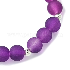 Perle di vetro trasparenti e smerigliate elastiche&nbsp;BJEW-JB11494-05