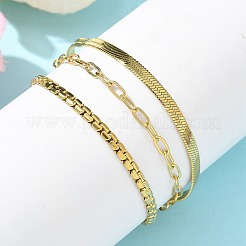 Bracelets à chevrons&nbsp;BJEW-U019-04G-03