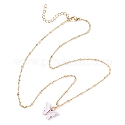 5 colgante de cadena de cable de acero inoxidable 304 con forma de mariposa de 5 colores y esmalte para mujer.&nbsp;NJEW-JN05315