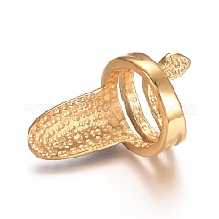 (Schmuck Parteien Fabrikverkauf) Ionenbeschichtung (IP) 304 Edelstahl Fingerringe&nbsp;RJEW-E157-08G-K
