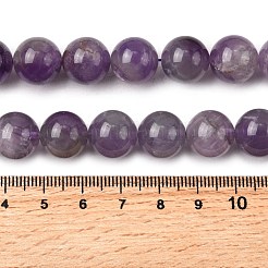 Runde natürliche Amethyst Perlen Stränge&nbsp;G-S380-01C-02