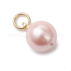 6 Stück 2 Farben Muschelperle runde Charms&nbsp;PALLOY-JF04978