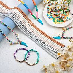 10 Strang 5 Farben flache runde handgemachte Polymer Clay Perlen&nbsp;CLAY-SZ0002-01