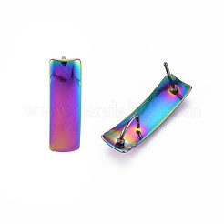 Orecchini a bottone in acciaio inossidabile 304 color arcobaleno&nbsp;STAS-N098-013