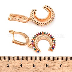 Pendientes de aro de circonio cúbico de micro pave de latón&nbsp;EJEW-K300-50G-01