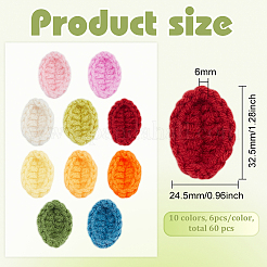 54 Stück 9 Farben Handwerk Milch Baumwolle Stricken Blatt Ornament Zubehör&nbsp;DIY-FG0004-82