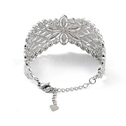 Bracelets de manchette en laiton plaqué en rack&nbsp;BJEW-D032-07P