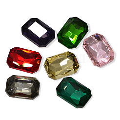 Rectángulo facetado k9 vidrio cabujones de rhinestone hacia atrás&nbsp;RGLA-A017-10x14mm-SM