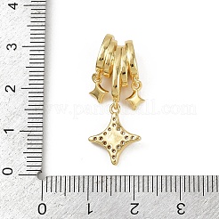 Pendentifs avec zircon cubiques à micro-pavés en laiton&nbsp;KK-C093-23G