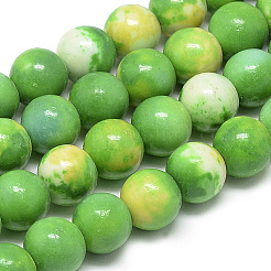Chapelets de perle en jade d'un océan blanc synthétique&nbsp;G-S254-6mm-C03