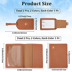 2 etichetta per bagaglio in pelle PU e 2 set di custodie per passaporto&nbsp;FIND-CL0001-14B