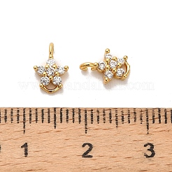 Breloques en laiton avec connecteur étoile en zircone cubique transparent&nbsp;KK-H515-12G