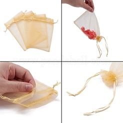 Organza-Geschenktüten mit Kordelzug&nbsp;OP-R016-10x15cm-15
