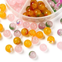 90 Stück 6 Stil lackierte Glasperlen&nbsp;GGLA-YW0001-10