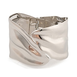Bracelets à charnière larges en fer martelé vintage anti-ternissement pour femmes&nbsp;BJEW-L629-14P