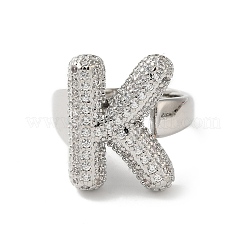 Bague en laiton avec lettres micro pavées&nbsp;RJEW-N046-03K-P
