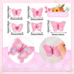 40 Stück 5-Stil-Polyester-Computer-Stickerei zum Aufnähen von Ornament-Accessoires&nbsp;DIY-TA0009-39