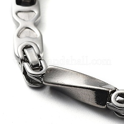 Bracelet à maillons ovales en acier inoxydable 201 résistant au ternissement avec cœur&nbsp;BJEW-Z023-14P