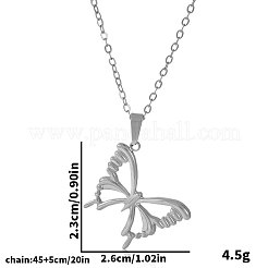 Collares colgantes de mariposa hueca de acero inoxidable 304 para mujer&nbsp;TP0526-1