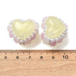 Imitationsperlen aus Kunstperlen und Polymerclay (Rot&nbsp;RE-CBA1913-01D