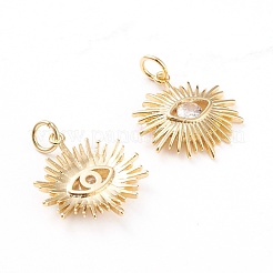 Pendentifs en laiton zircon cubique transparent&nbsp;ZIRC-I043-27G