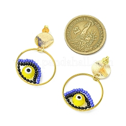 Pendientes colgantes de cuentas de vidrio hechos a mano con forma de ojo malvado&nbsp;EJEW-MZ00371-03