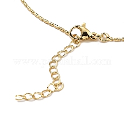 Collane con pendente in ottone placcato oro con micro pavé di zirconi trasparenti&nbsp;NJEW-L178-01G-02