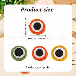 12 stücke 3 farben wollfilz handwerk froschaugen&nbsp;DIY-FG0004-14