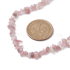Collana di perline di quarzo rosa naturale&nbsp;NJEW-JN04615-13