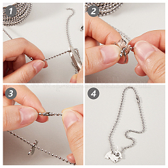 201 Edelstahl-Kugelketten-Set zur Herstellung von Armbändern und Halsketten&nbsp;DIY-SP0001-09C