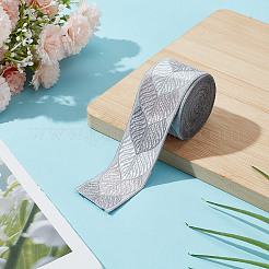 Ruban de feuille jacquard en polyester pour accessoires de vêtement&nbsp;OCOR-WH0097-23E