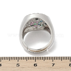 Anelli da dito da donna in ottone con micro pavé di zirconi cubici&nbsp;RJEW-C129-09P
